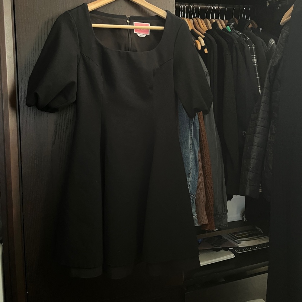 Kate Spade Black Mini Dress with Puff Sleeves